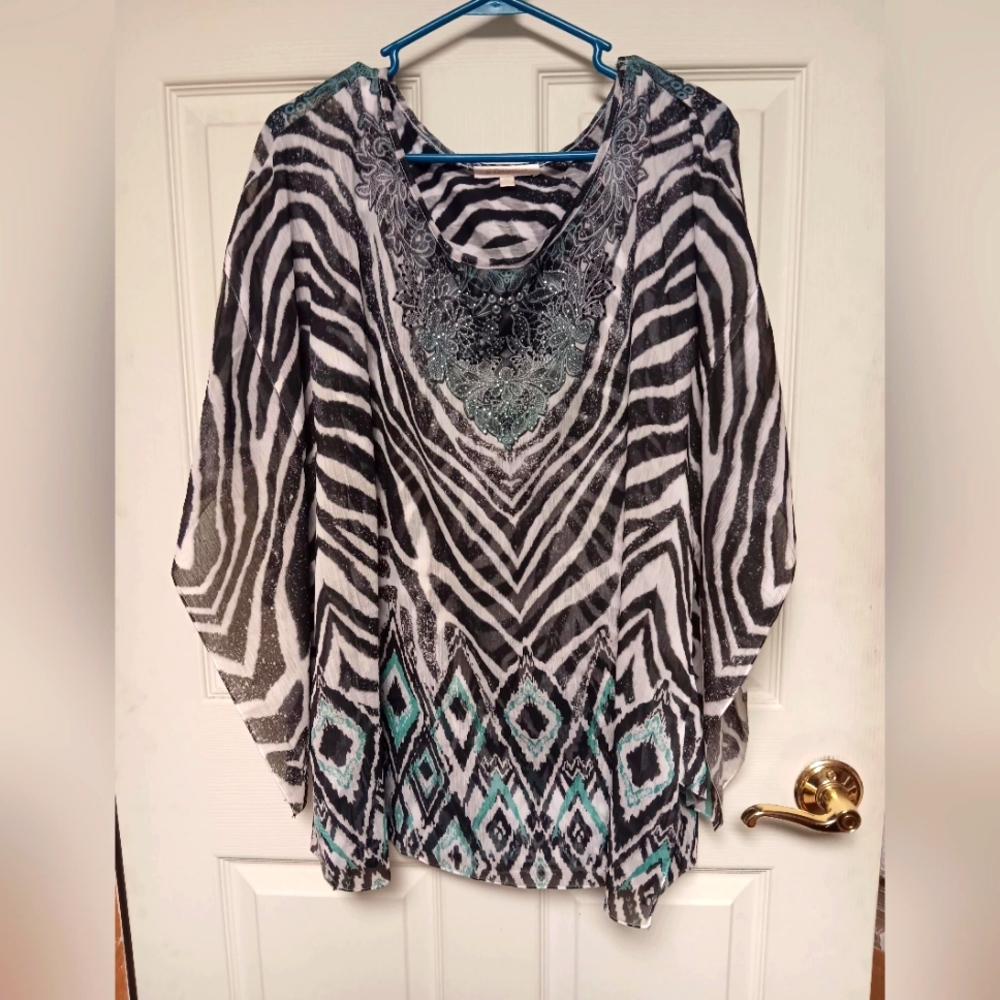 G Collection Top with built In Tank and Angel Wing Sleeves/ Nwnt